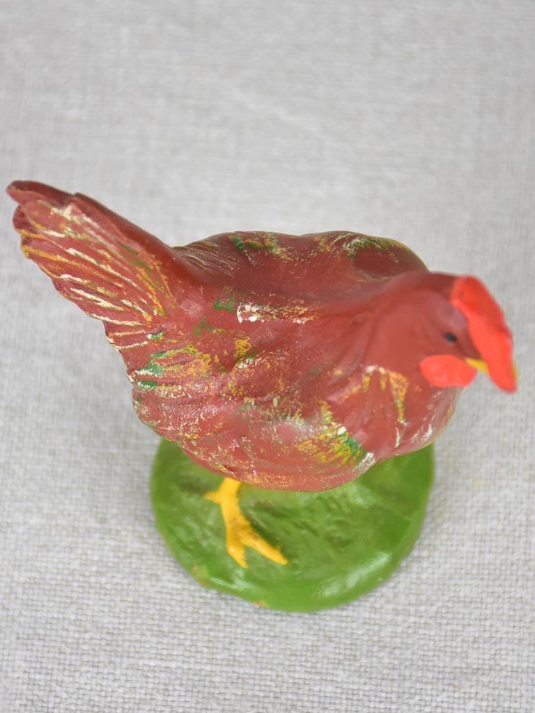 Miniature antique French rooster ornament 4¼"