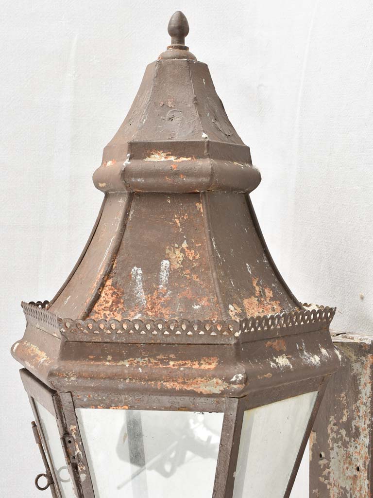 Pair of 19th century French wall lanterns 34¾"