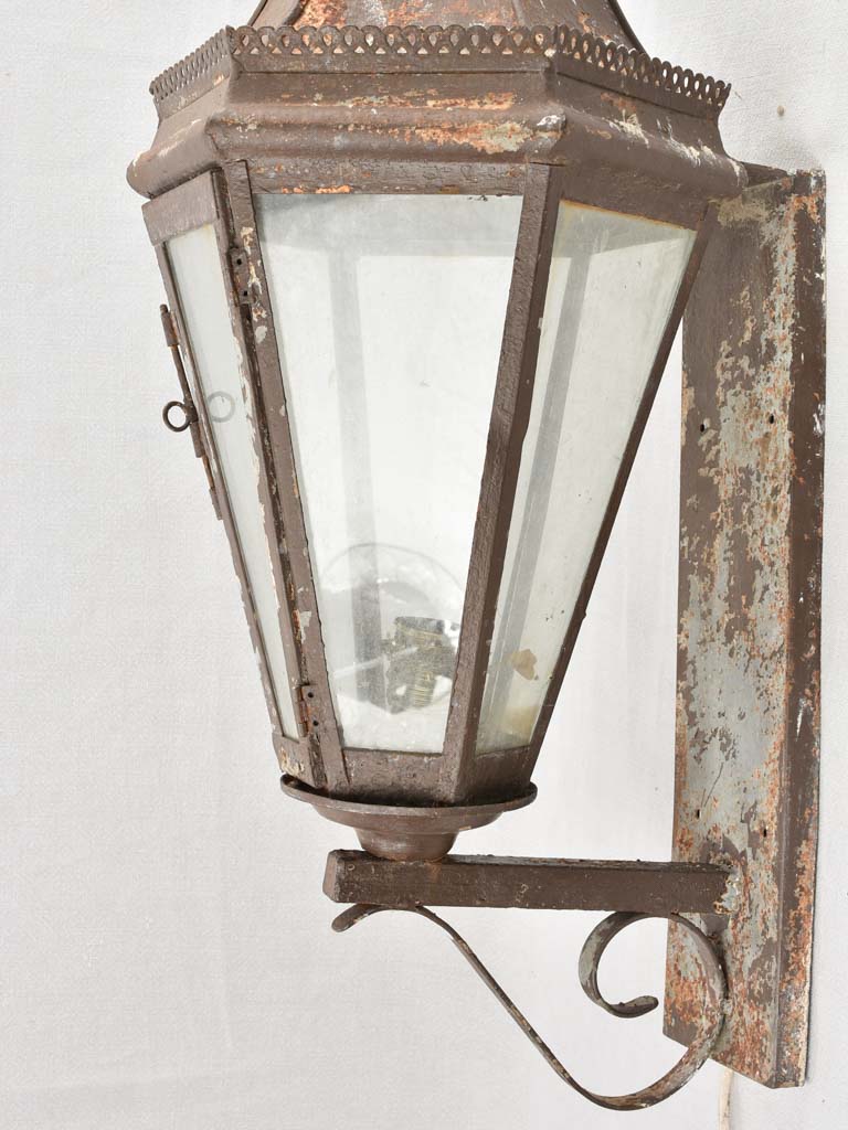 Pair of 19th century French wall lanterns 34¾"