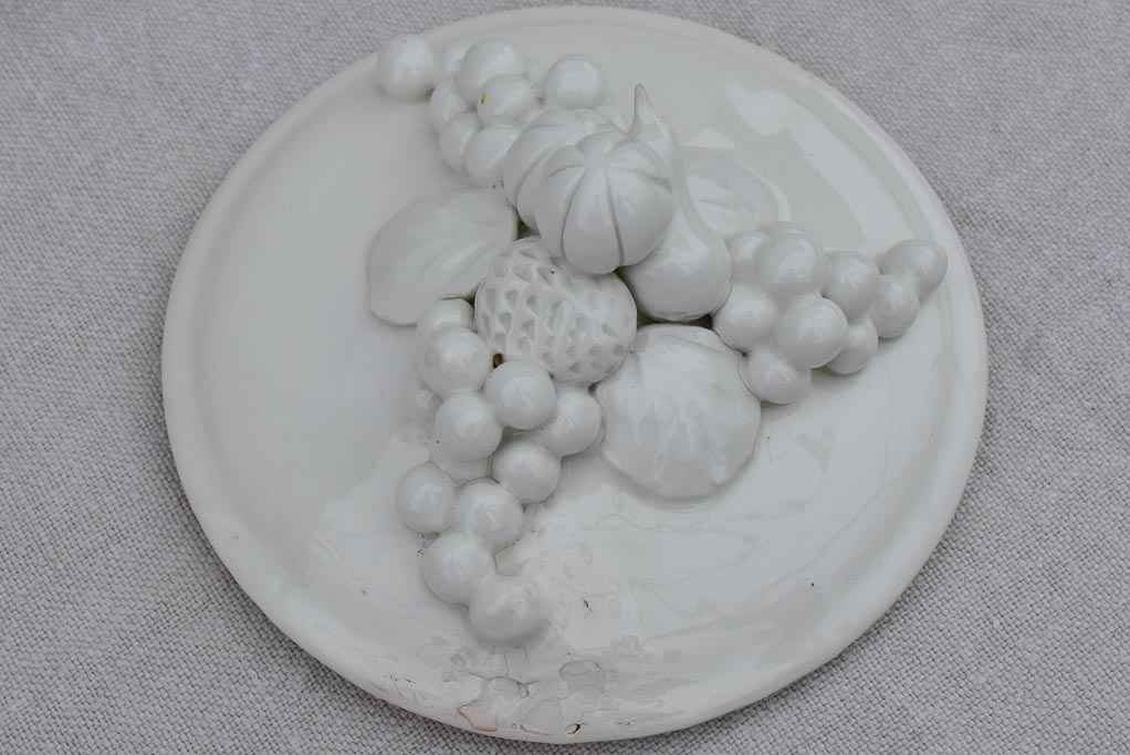 Pair of early 20th Century Italian soup tureens - white with sculpted garlands