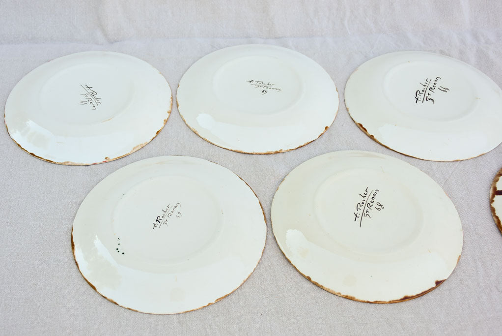 Handpainted vintage French seafood service 1969