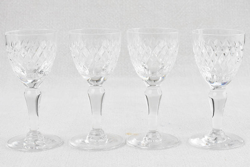 8 vintage French digestif glasses