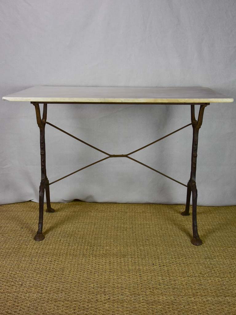 Late 19th Century French rectangular marble bistro table 39½" x 24"