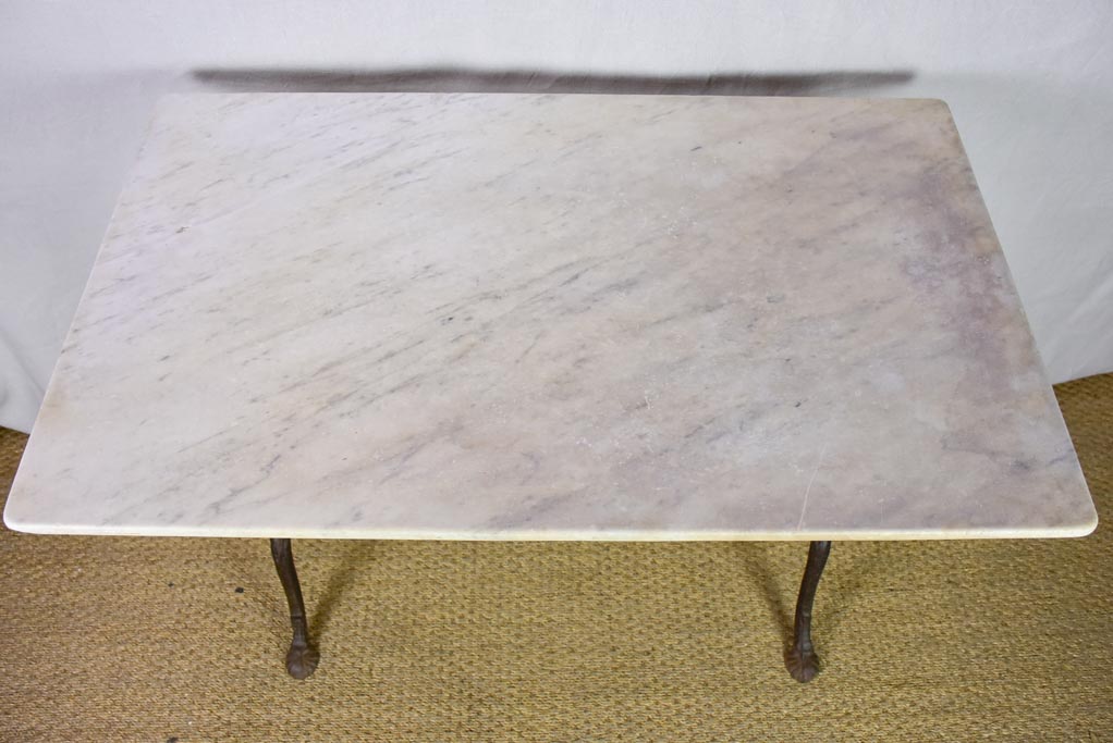 Late 19th Century French rectangular marble bistro table 39½" x 24"