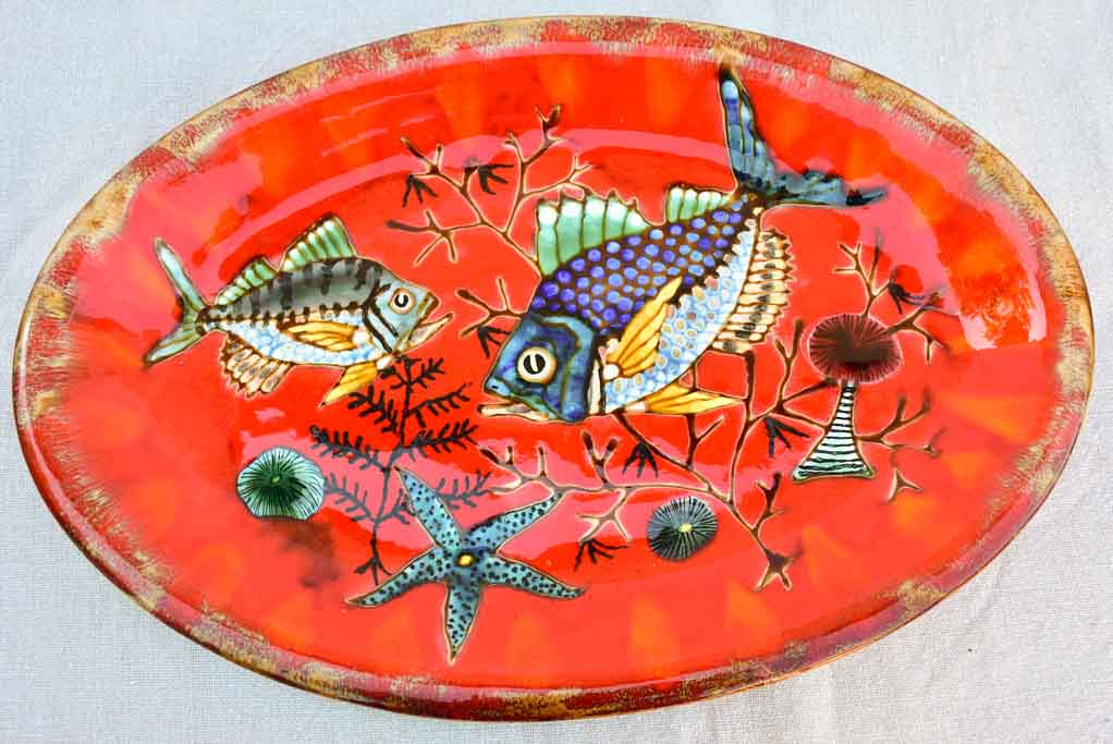 Handpainted vintage French seafood service 1969