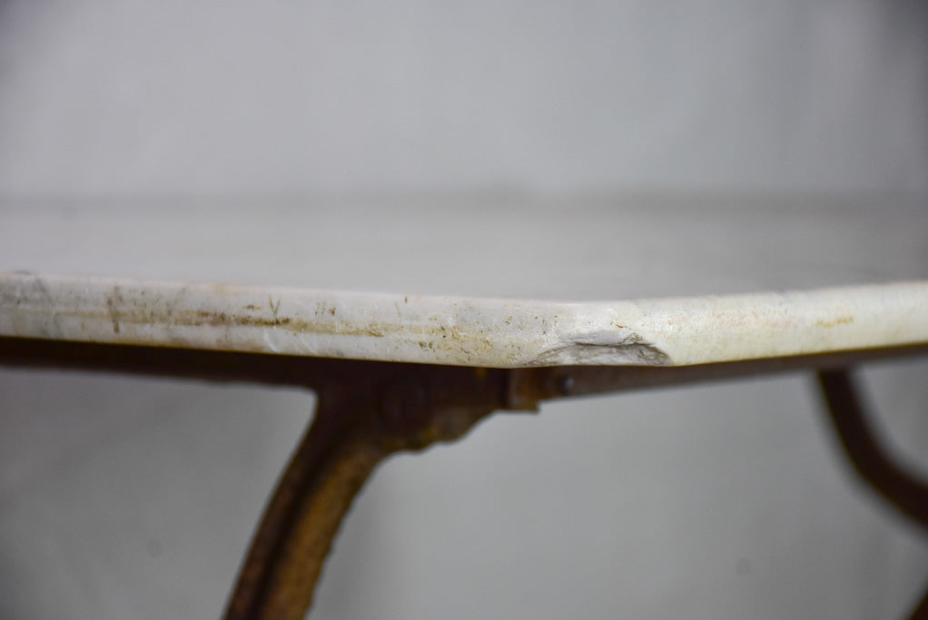 Late 19th Century French rectangular marble bistro table 39½" x 24"