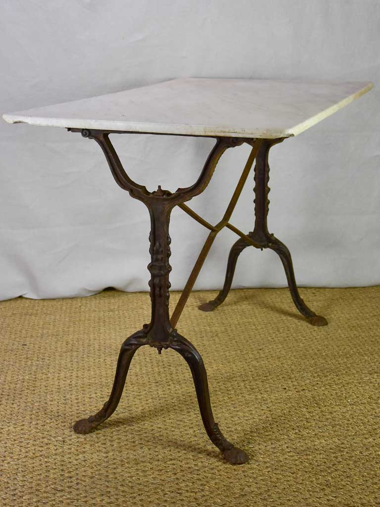 Late 19th Century French rectangular marble bistro table 39½" x 24"