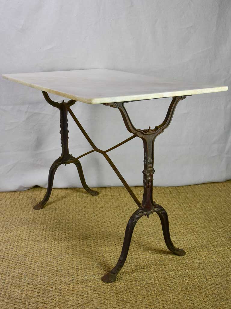 Late 19th Century French rectangular marble bistro table 39½" x 24"