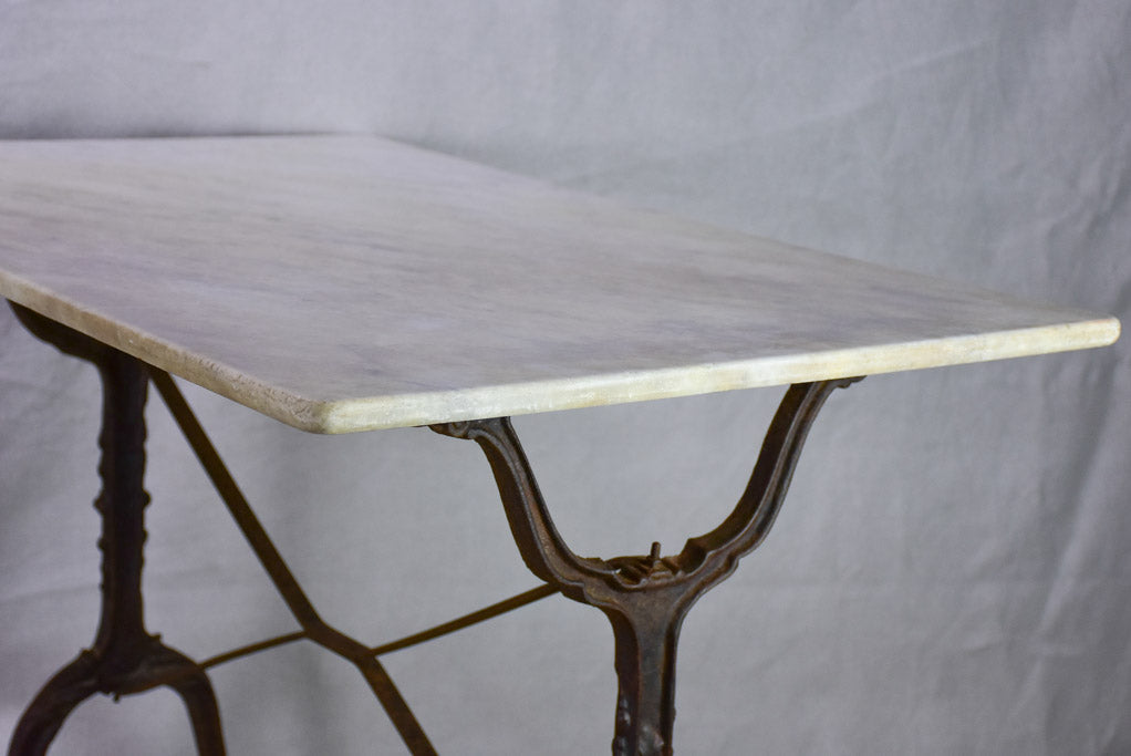 Late 19th Century French rectangular marble bistro table 39½" x 24"