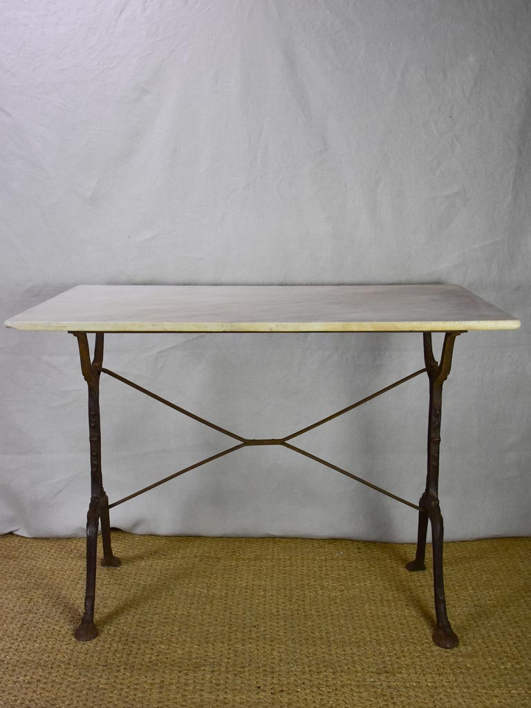 Late 19th Century French rectangular marble bistro table 39½" x 24"