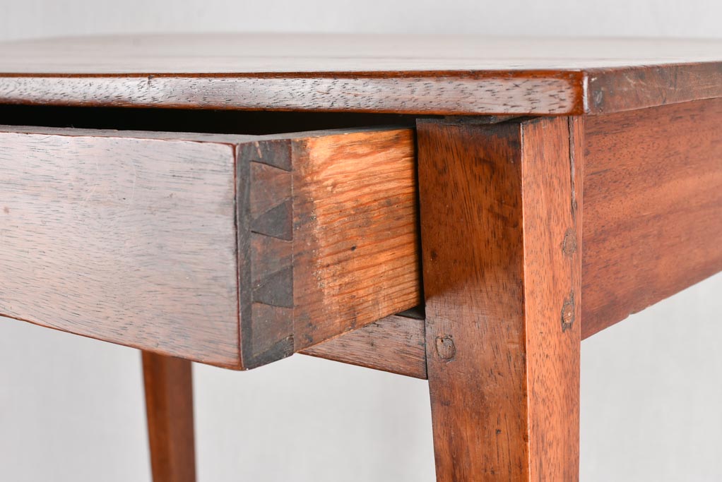 19th century desk / side table with drawer & tapered legs