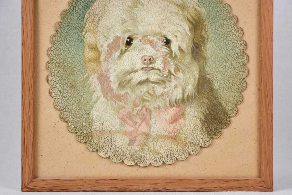 Quaint white dog cardboard print 