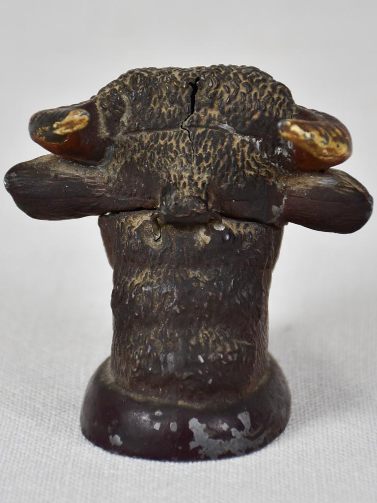 Rare 19th century inkwell - bull's head 3½"