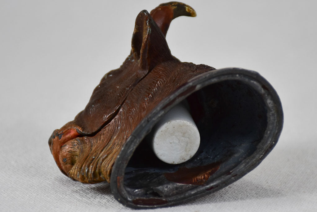 Rare 19th century inkwell - bull's head 3½"