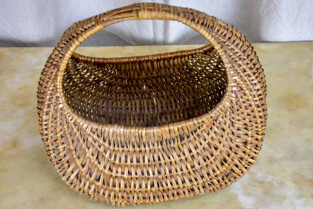 1960's French woven basket handbag