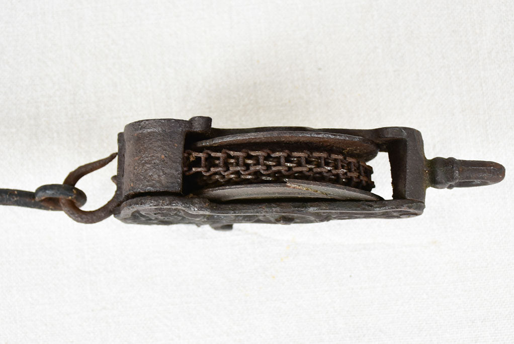 Historic Aged Iron Chain and Hook