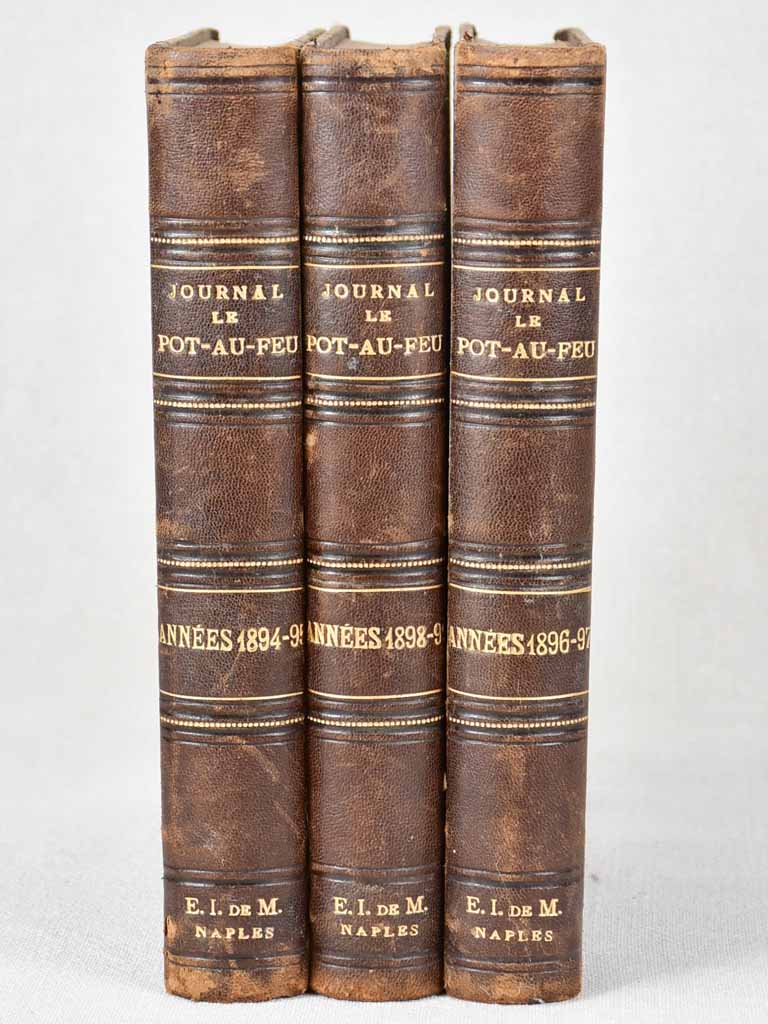 Collection of three late 19th century French cookbooks for casseroles 9¾"