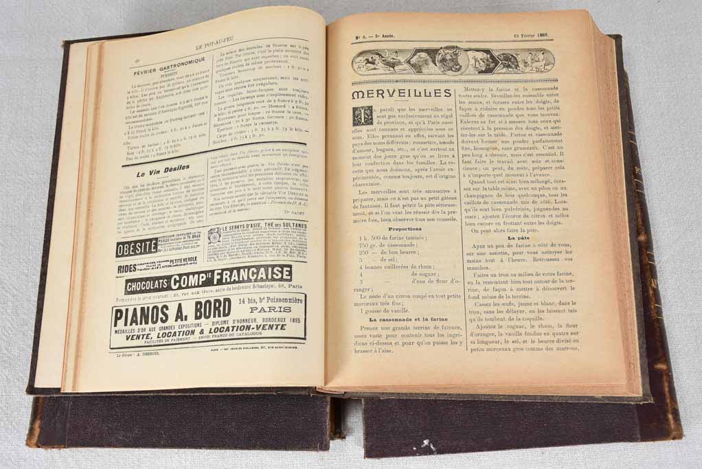 Collection of three late 19th century French cookbooks for casseroles 9¾"