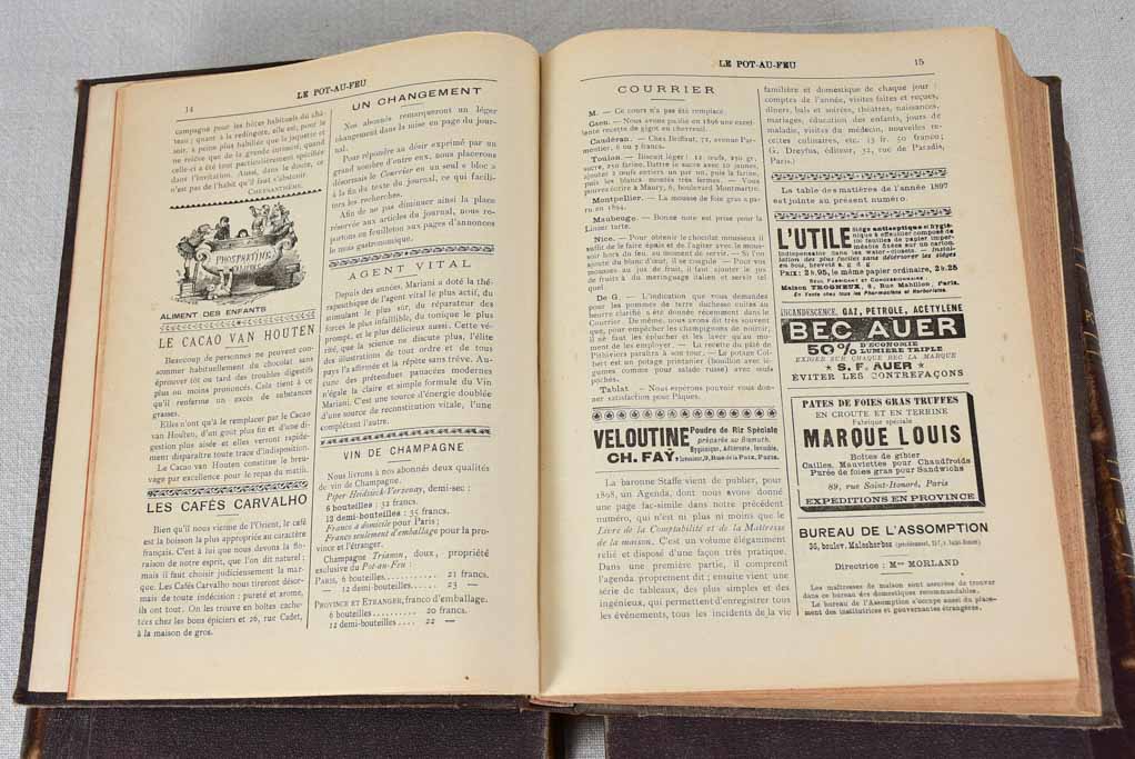 Collection of three late 19th century French cookbooks for casseroles 9¾"