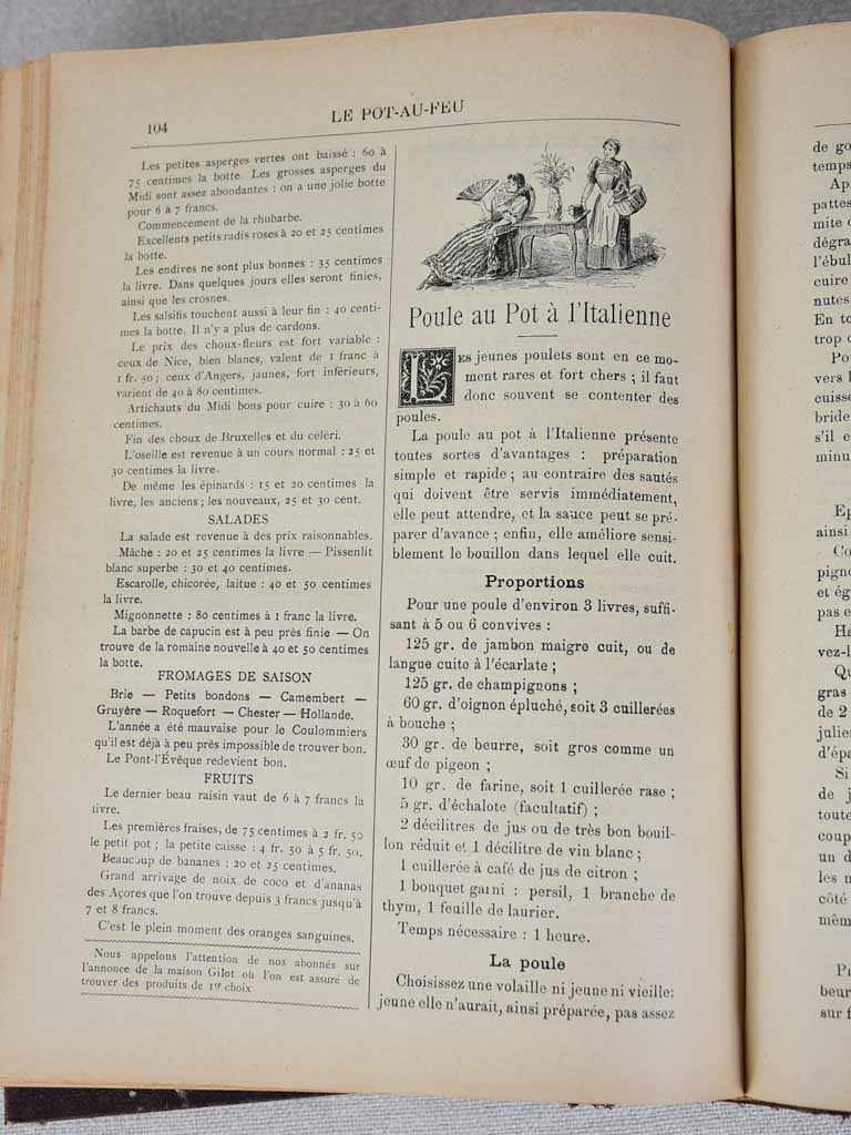 Collection of three late 19th century French cookbooks for casseroles 9¾"