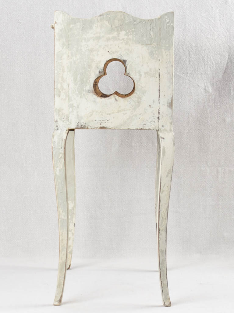 Antique French nightstand with clover cutout