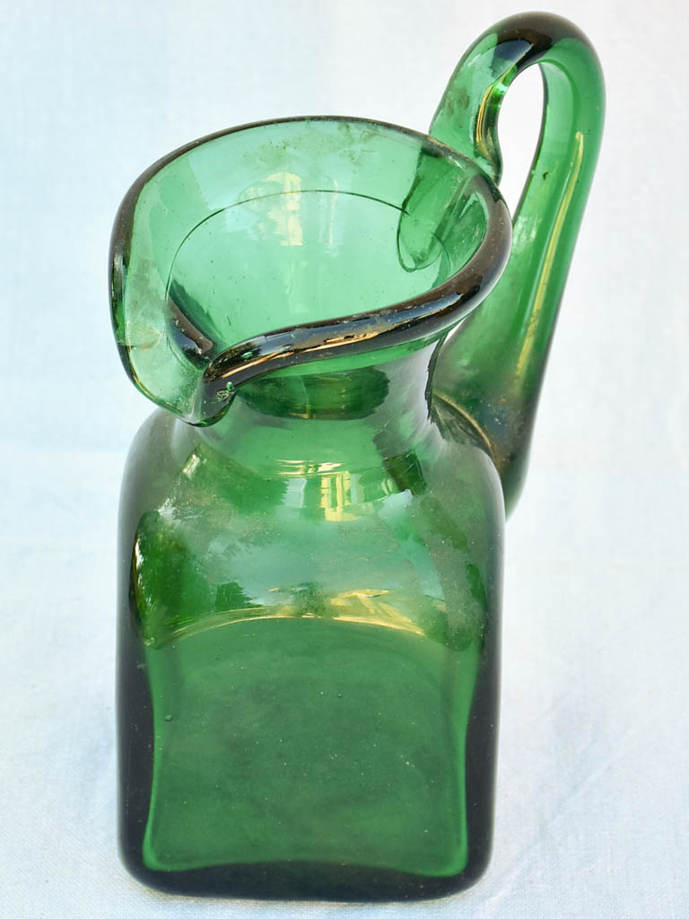 Italian blown glass pitcher - blue / green 10¾"