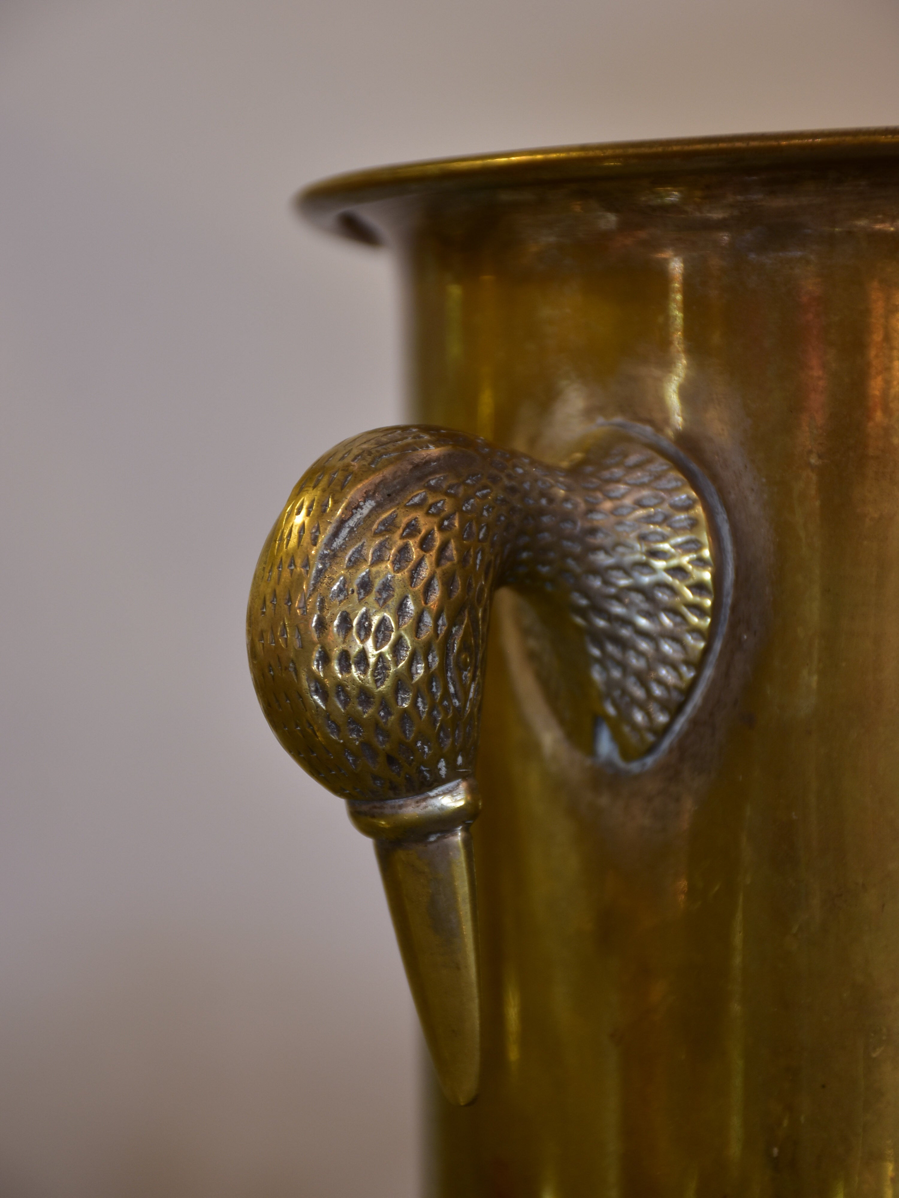 Vintage French champagne bucket with duck head handles