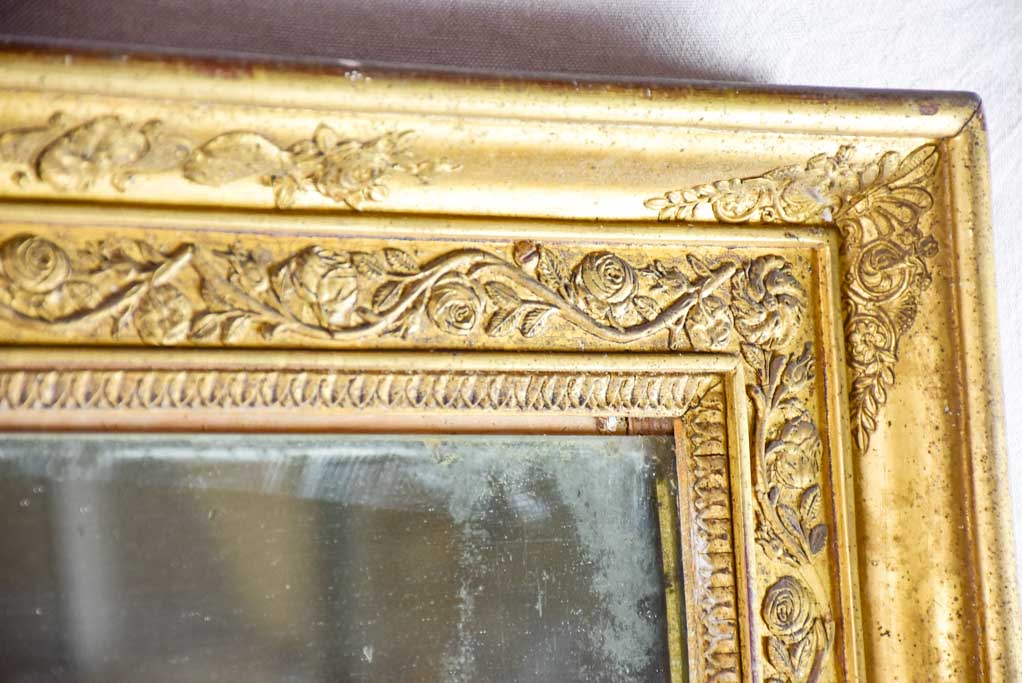 RESERVED LF Large two-pane Louis XVI Pier mirror with gilded frame & aged mercury glass 37¾" x 67"