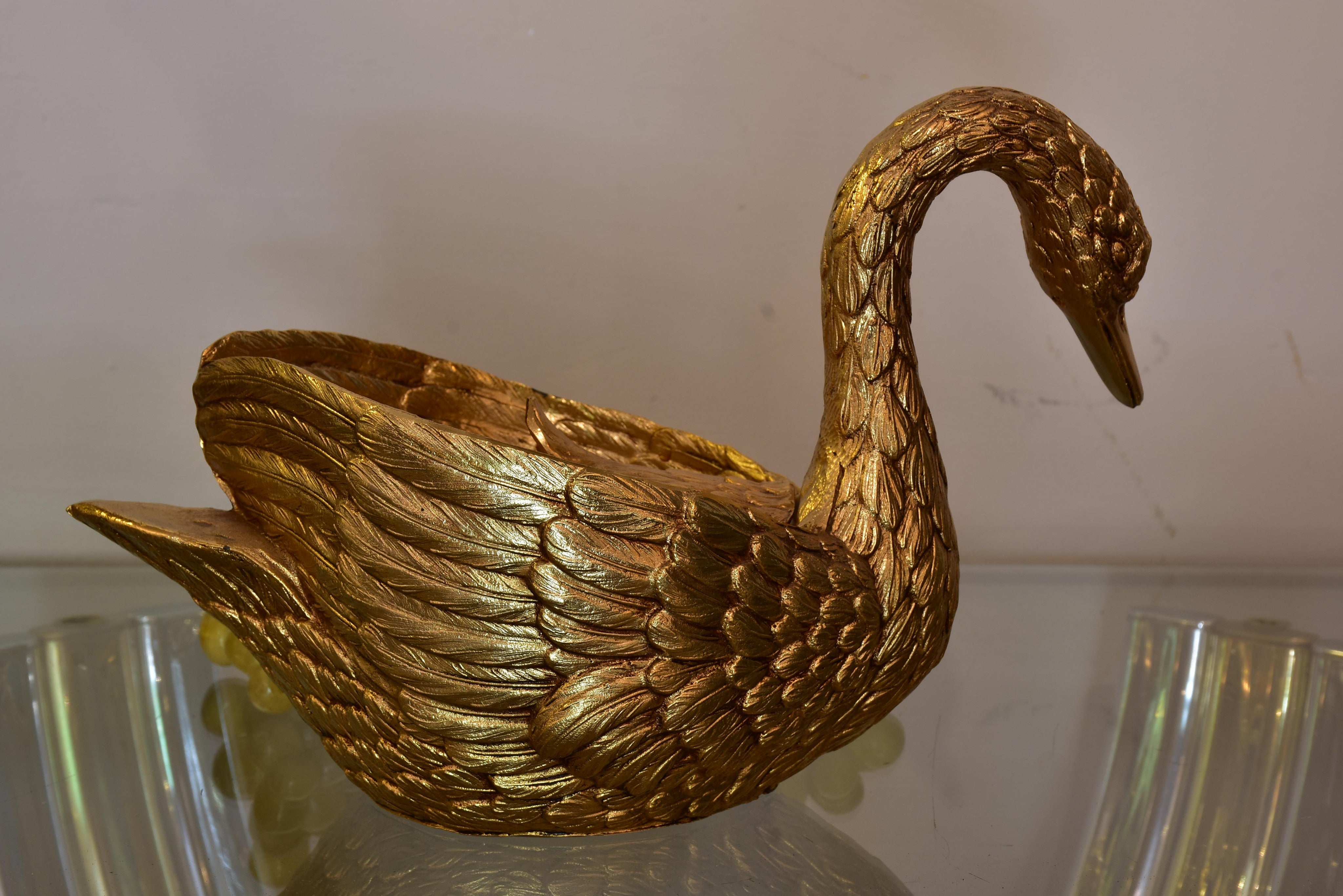 Gold Mauro Manetti swan ice bucket