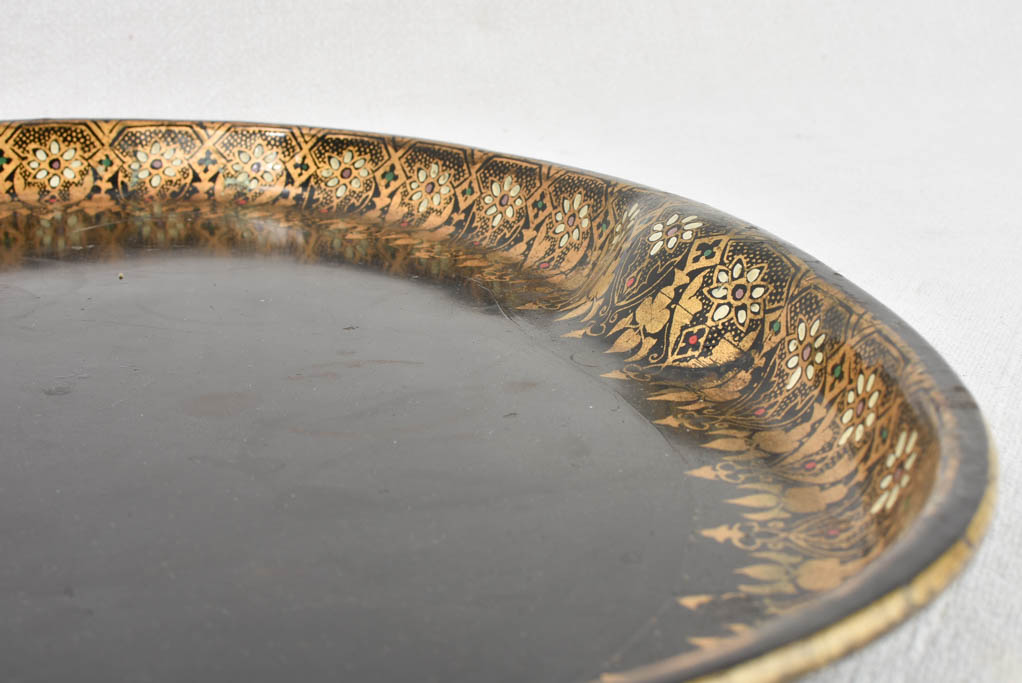 Old gold-paneled Napoleon III tray