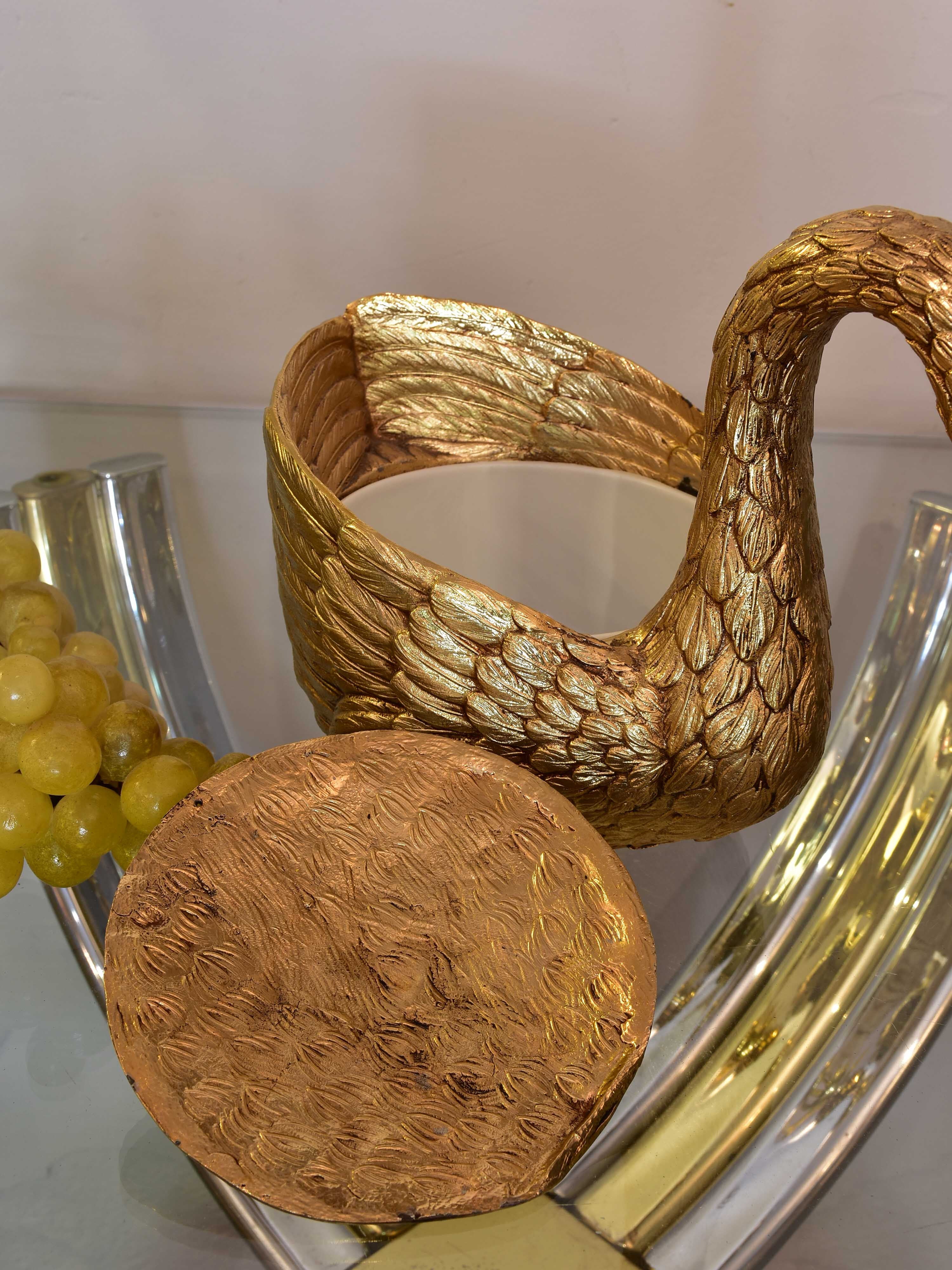 Gold Mauro Manetti swan ice bucket