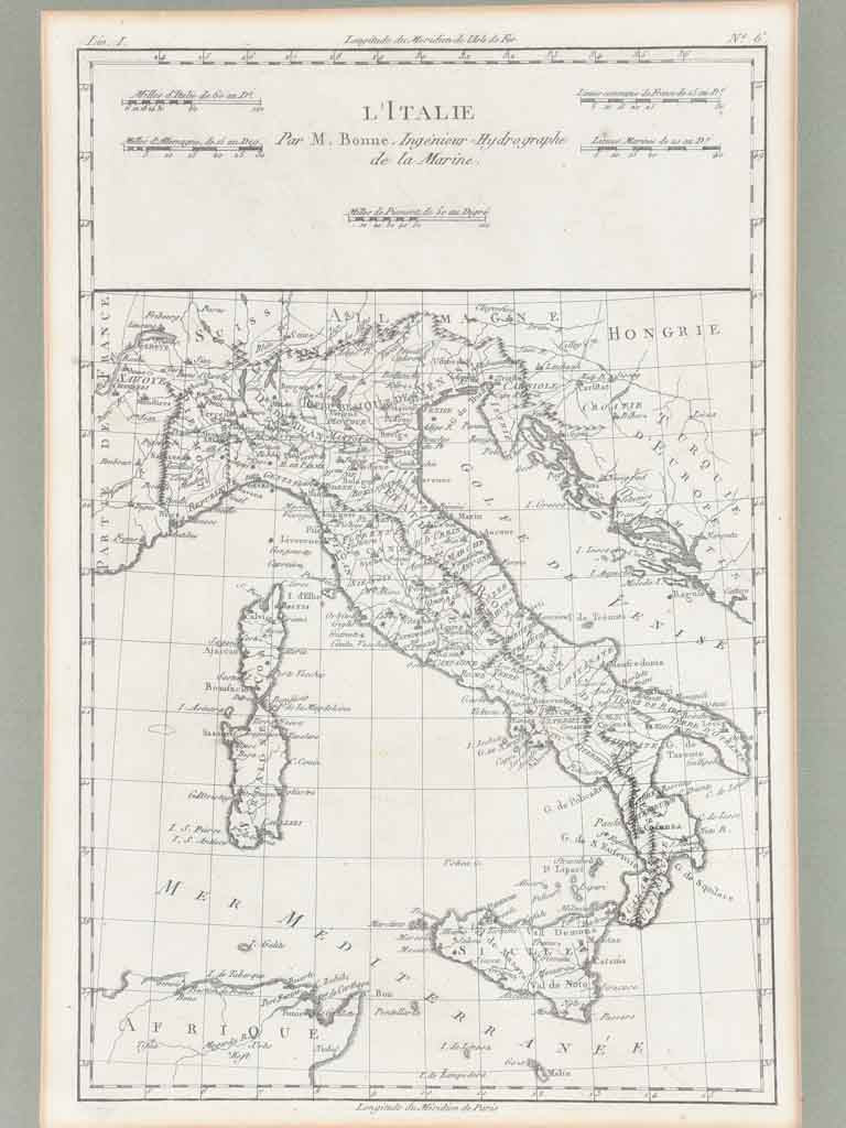 Vintage M Bonne Italy Atlas Page