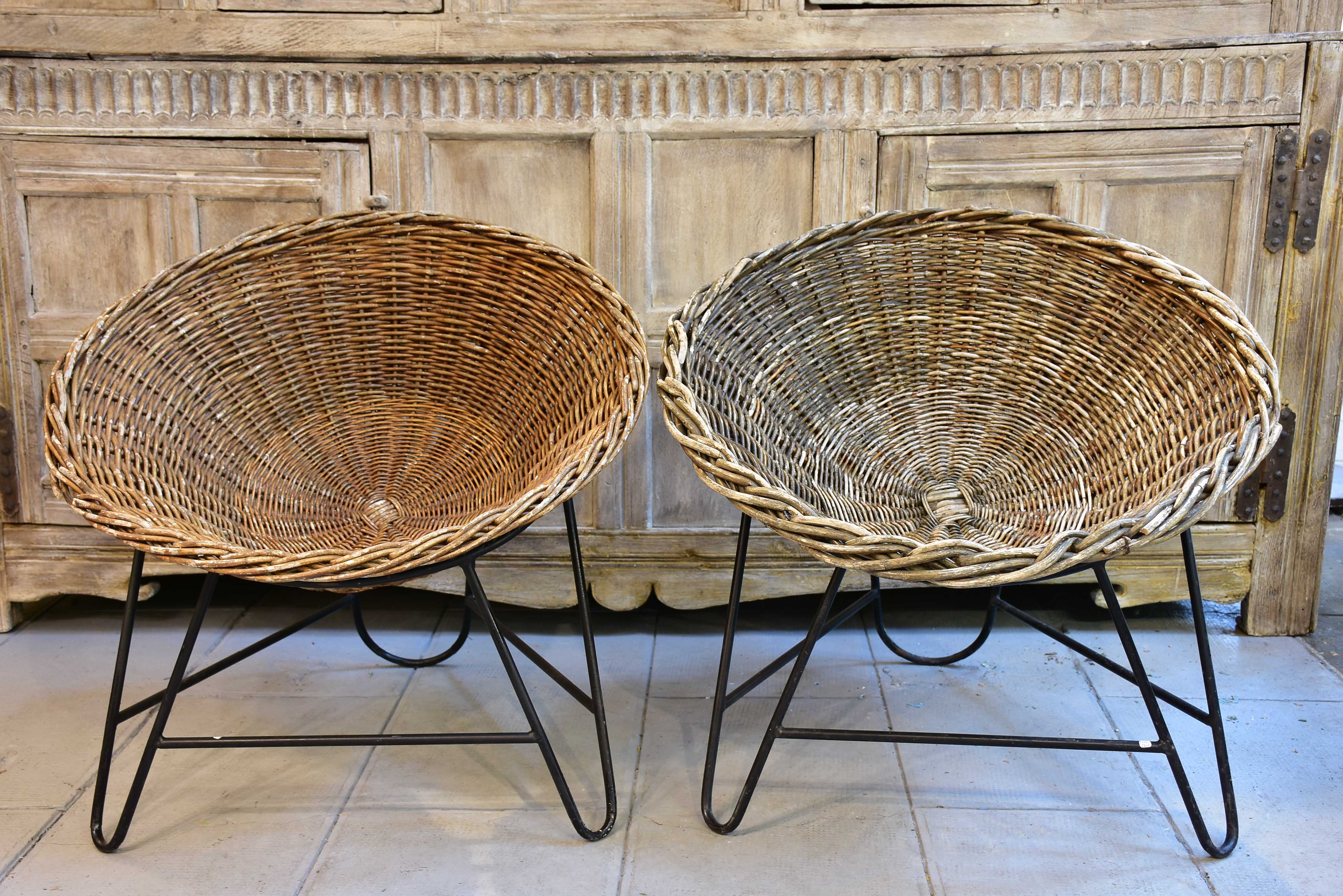 1950's & 60's wicker chairs - lot of seven