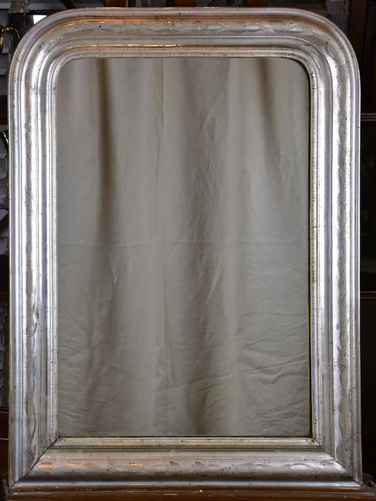 Silver antique French Louis Philippe mirror 27 ¼" x 36 ½"