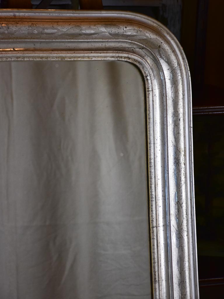 Silver antique French Louis Philippe mirror 27 ¼" x 36 ½"