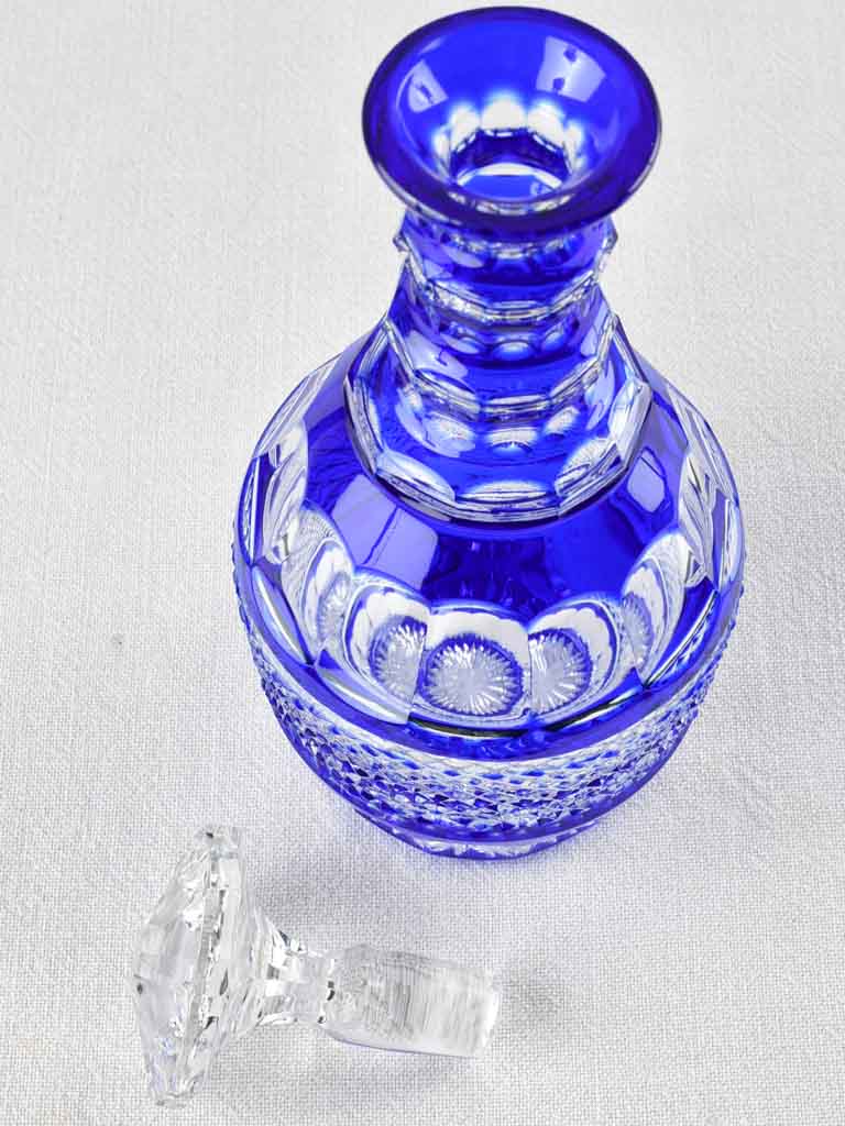 Vintage blue crystal carafe 2/4