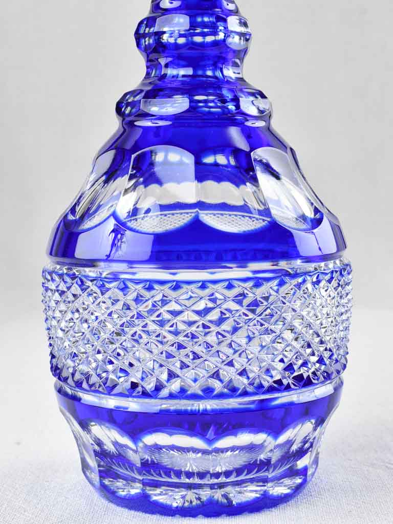 Vintage blue crystal carafe 3/4