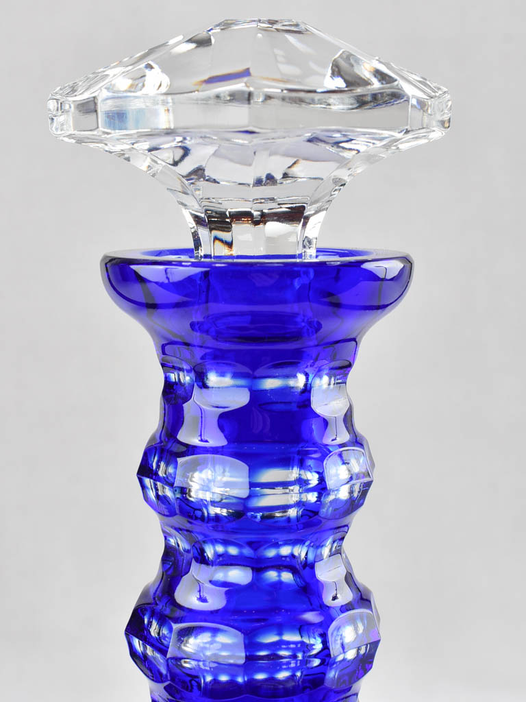 Vintage blue crystal carafe 3/4