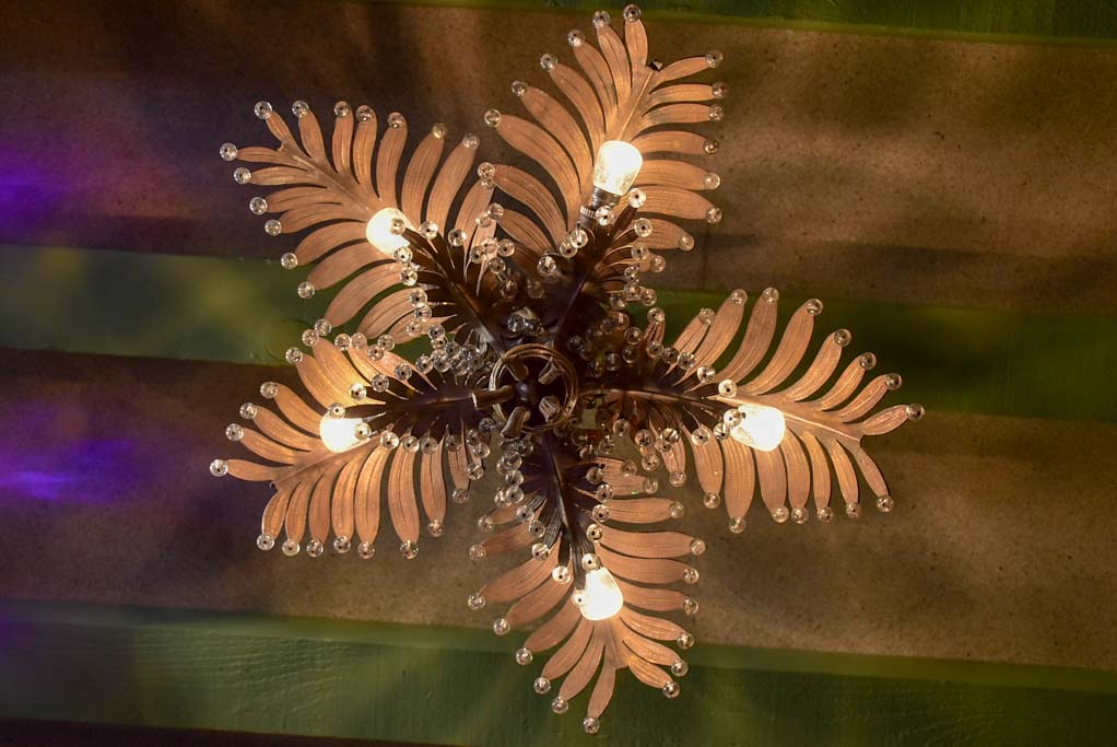 Small model antique palm chandelier