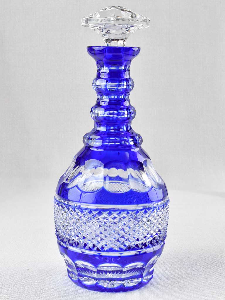 Vintage blue crystal carafe 3/4