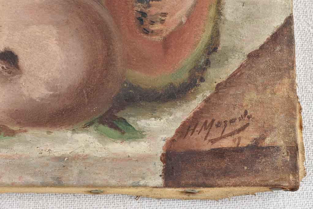 Two antique still life paintings - late summer fruit 9" x 10¼"