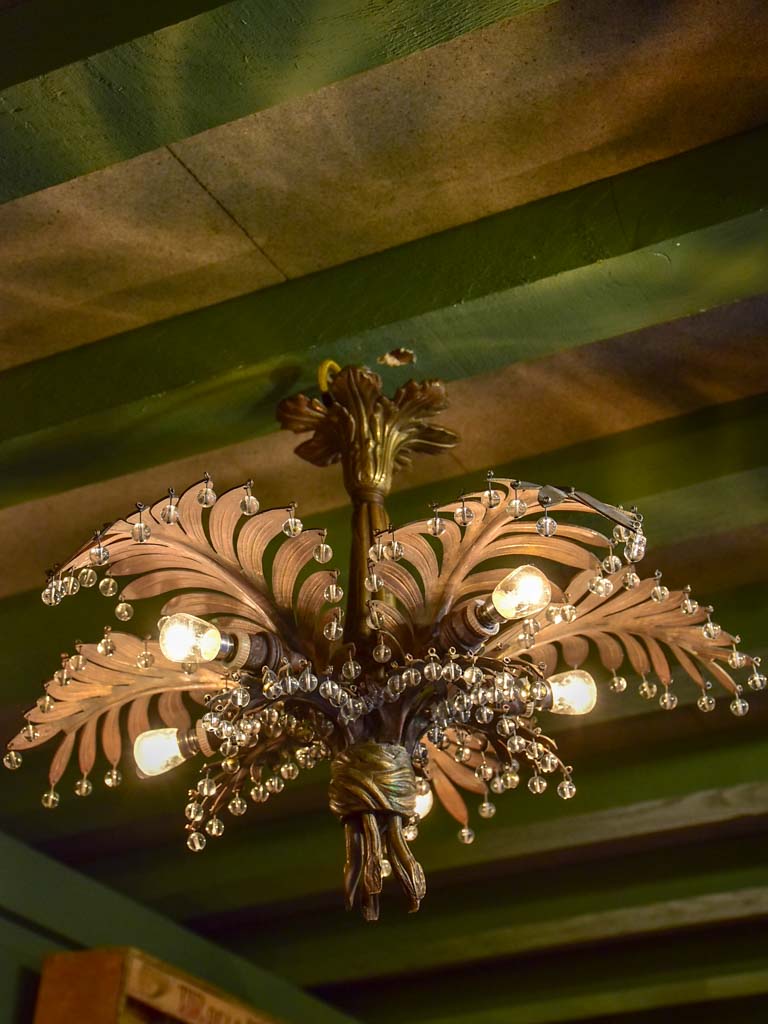 Small model antique palm chandelier