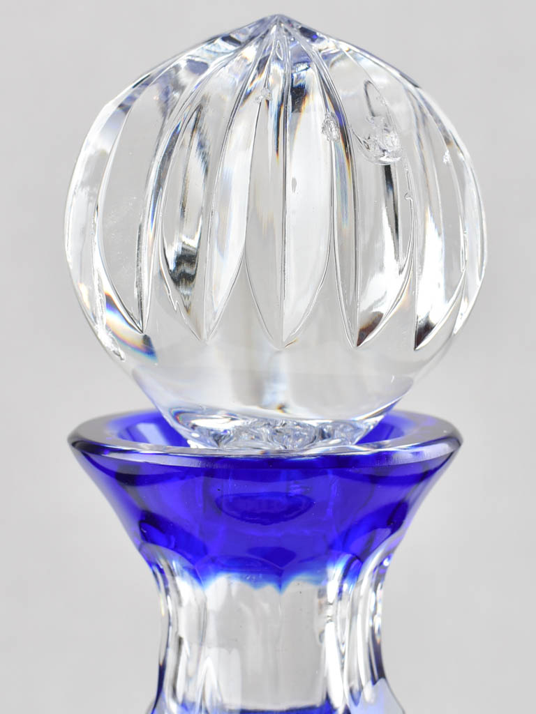 Vintage blue crystal carafe 4/4