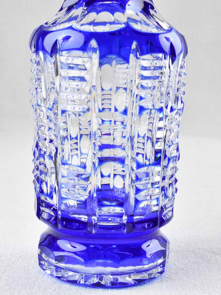 Vintage blue crystal carafe 4/4