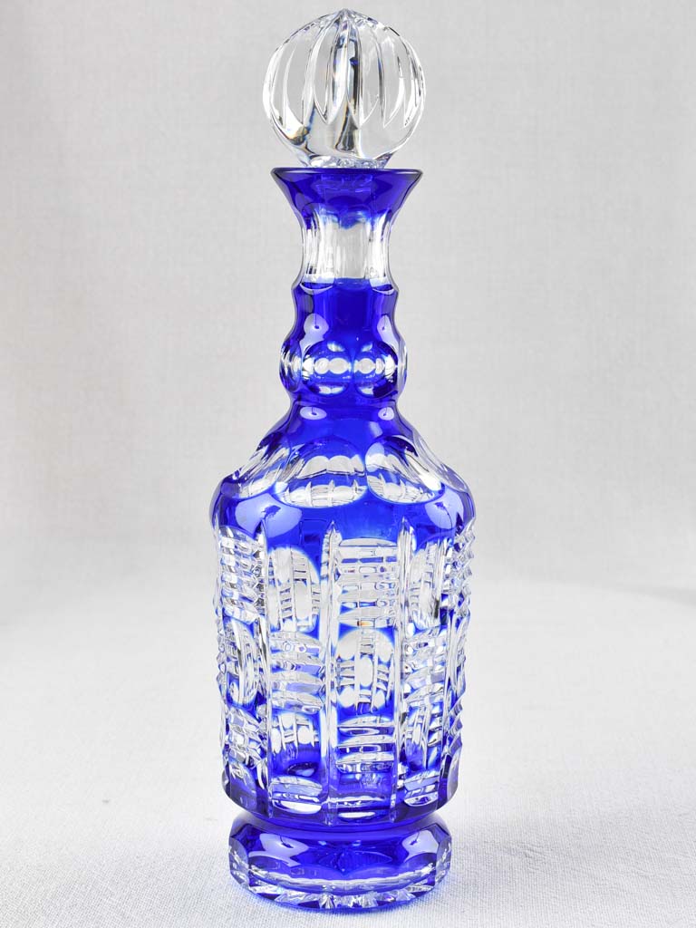 Vintage blue crystal carafe 4/4