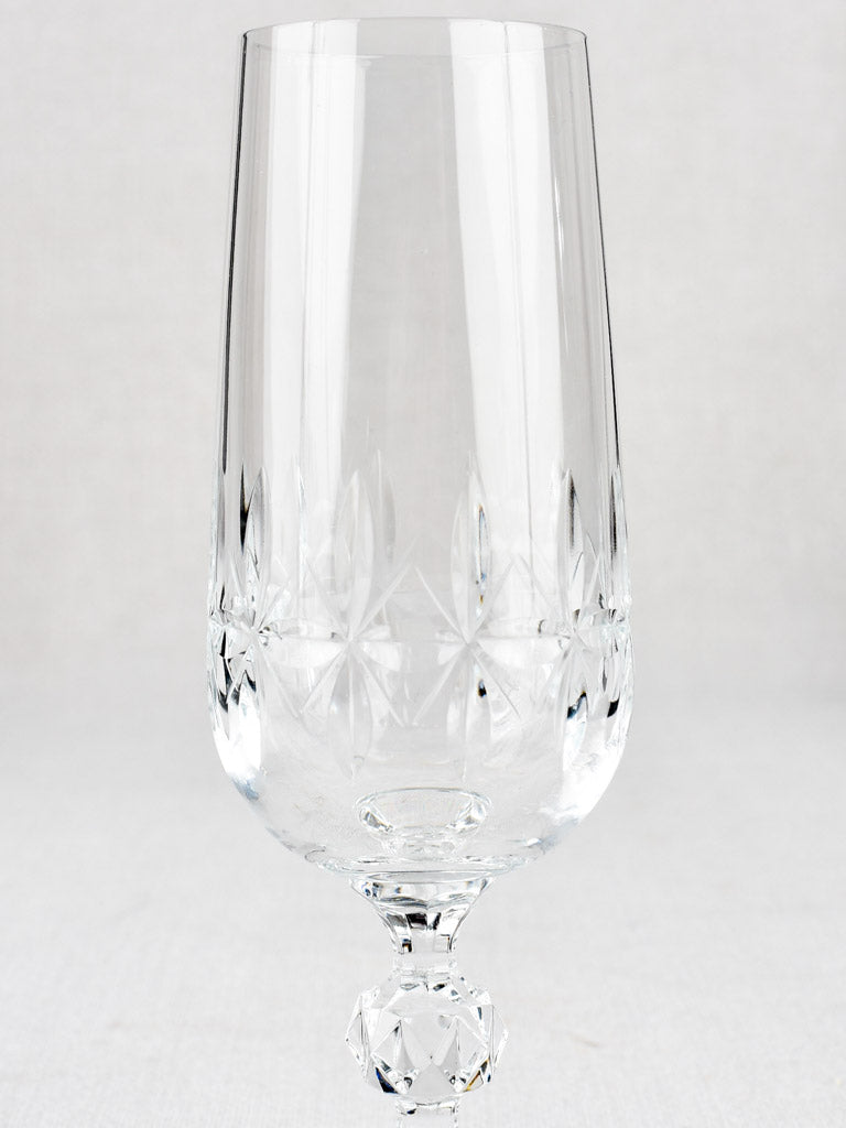 6 vintage Champagne flutes