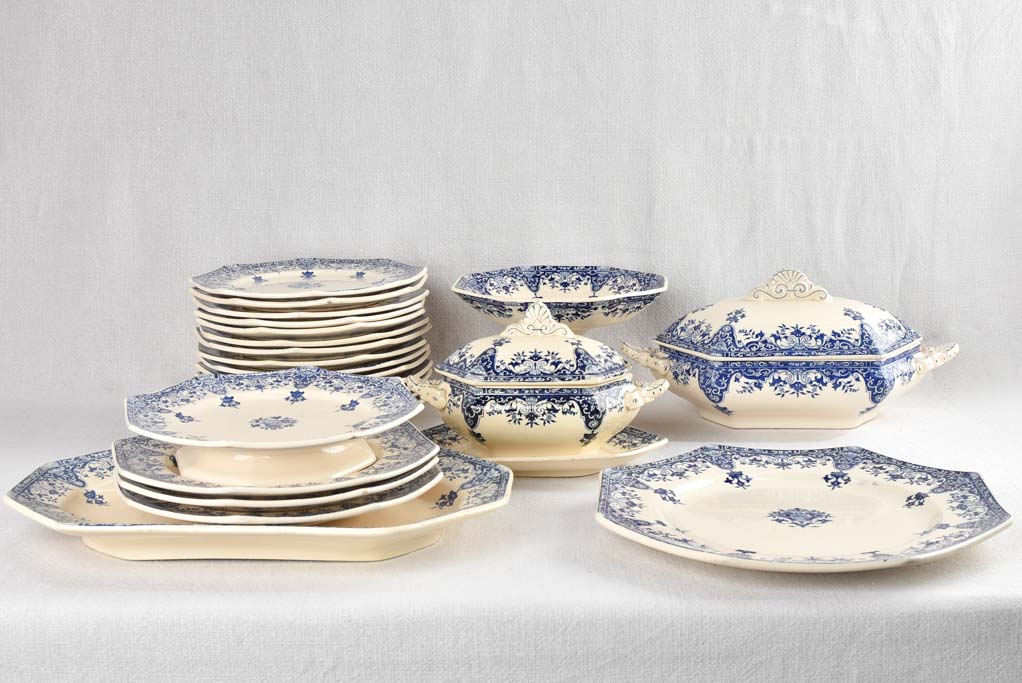 Blue & white Longchamp dinner service