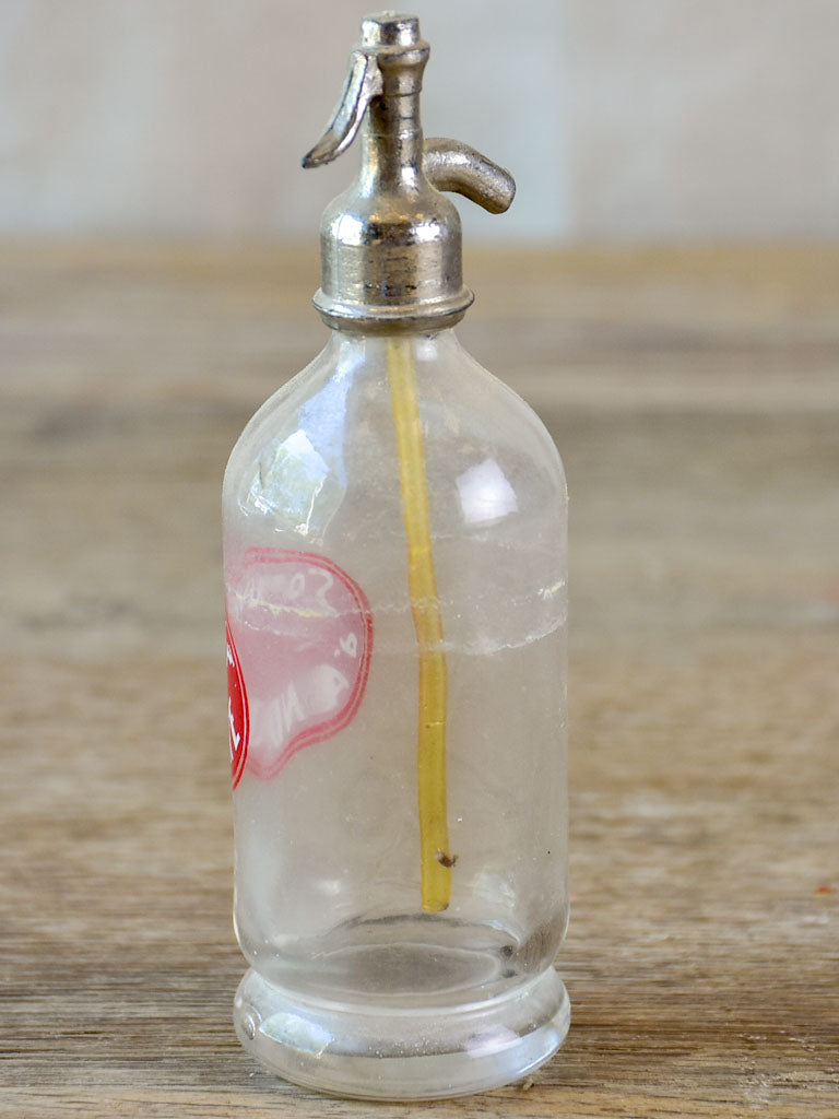 Miniature vintage Seltzer bottle - 5" tall