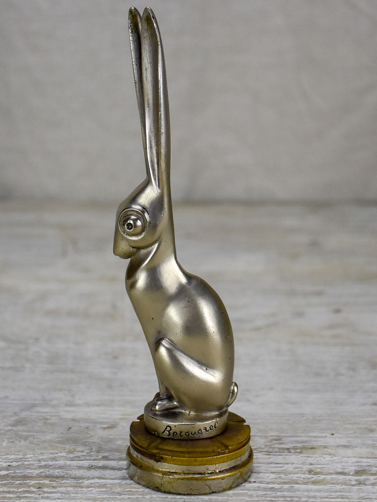 Nickle bronze hare car mascot - 1930's