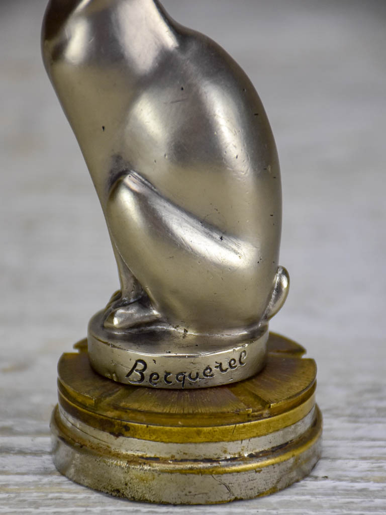 Nickle bronze hare car mascot - 1930's